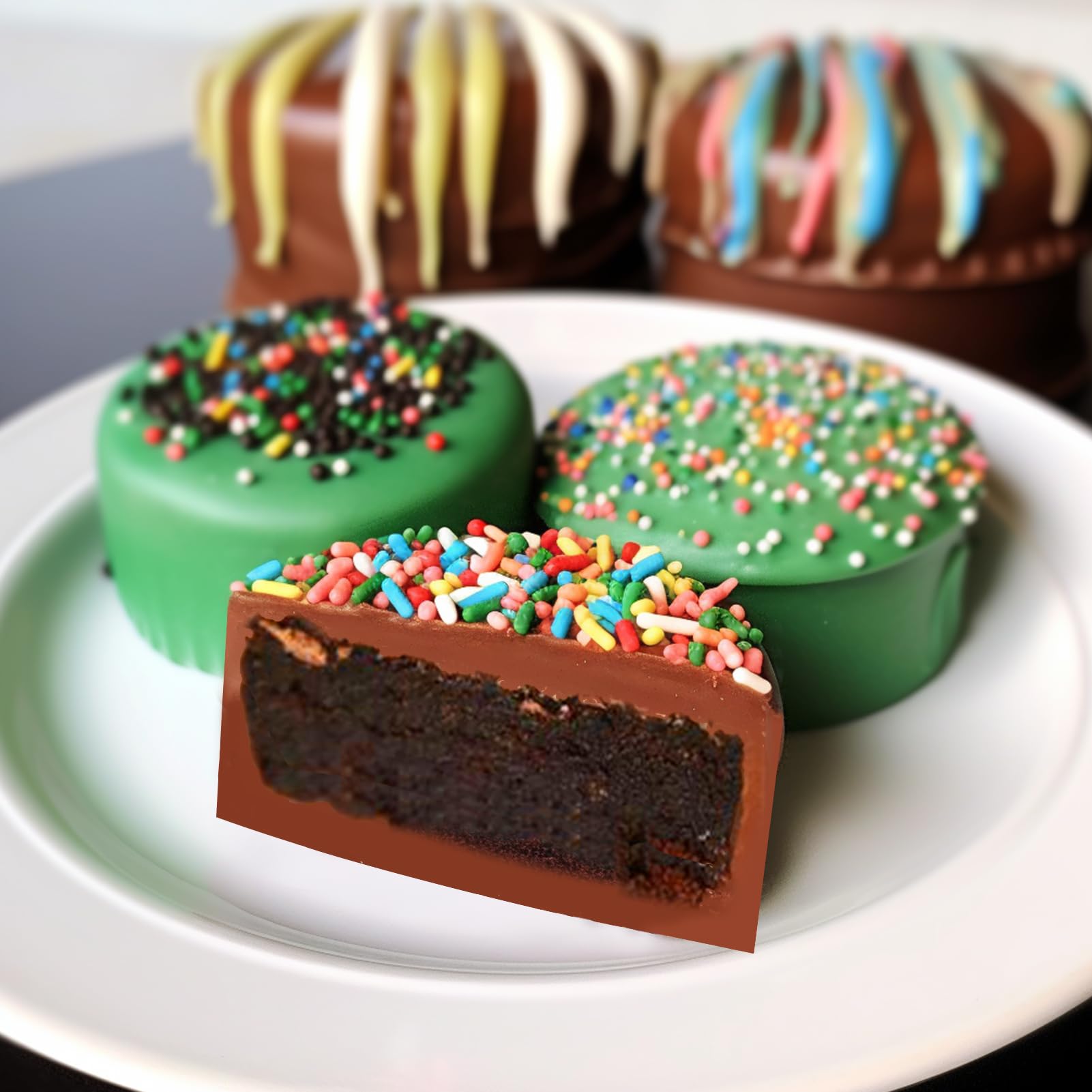 Palksky Cake Puck Mold Set, Chocolate Covered Cake Molds, Round Cake Pop Molds Silicone For Candy Chocolate Desserts Making Set